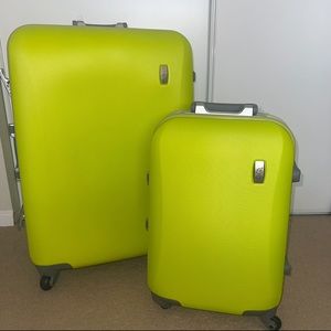 Neon yellow suitcases